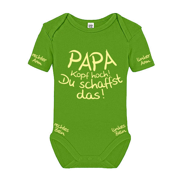 Kurzarm Baby Body Papa du schaffst das lustig Bio-Baumwolle Juge Mädchen Onesie 